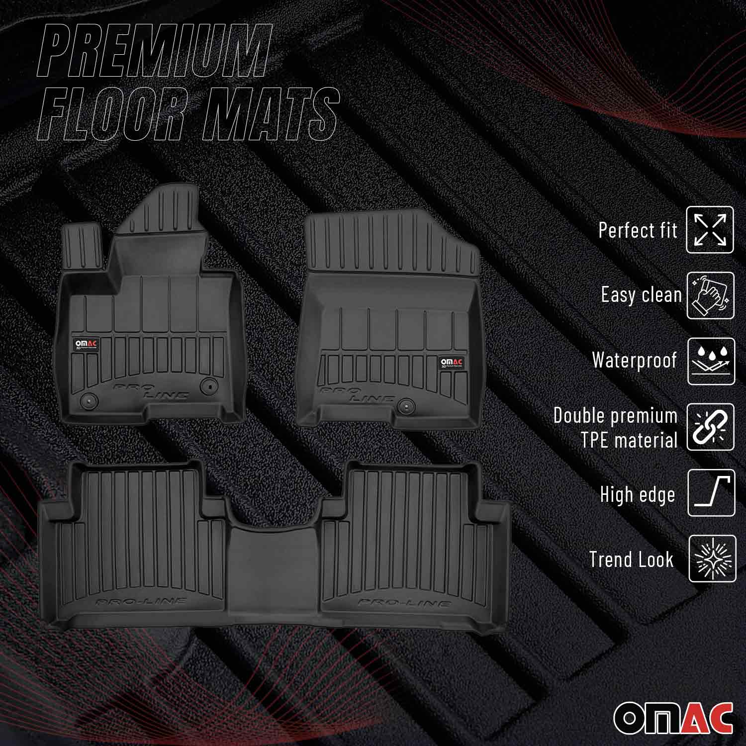 2021-2025 Kia Sorento Hybrid Premium Floor Mats Liners Full Set All Weather Heavy Duty