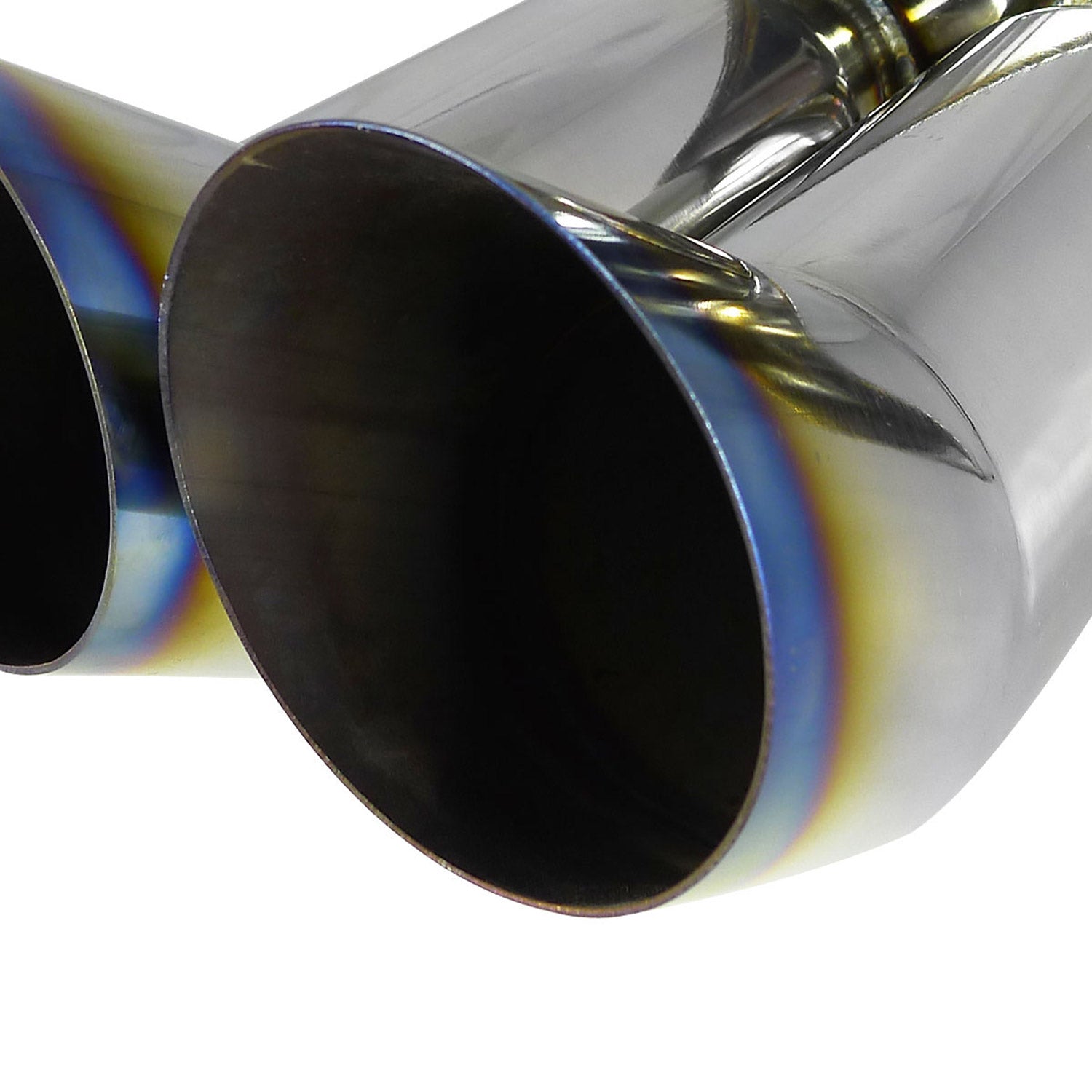 Universal DTM Style 2.5" Inlet/3" Outlet Steel Exhaust Muffler w/Dual Burnt Tips