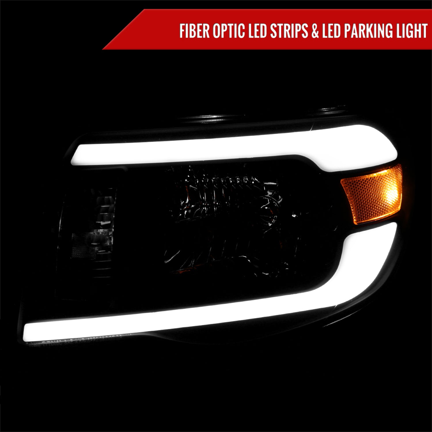 2005-2011 Toyota Tacoma LED Bar Factory Style Headlights Matte Black/Clear