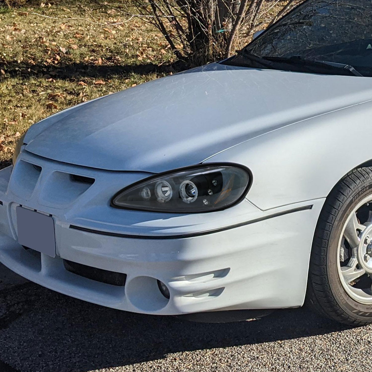 1999-2005 Pontiac Grand AM Dual Halo Projector Headlights Matte Black/Clear