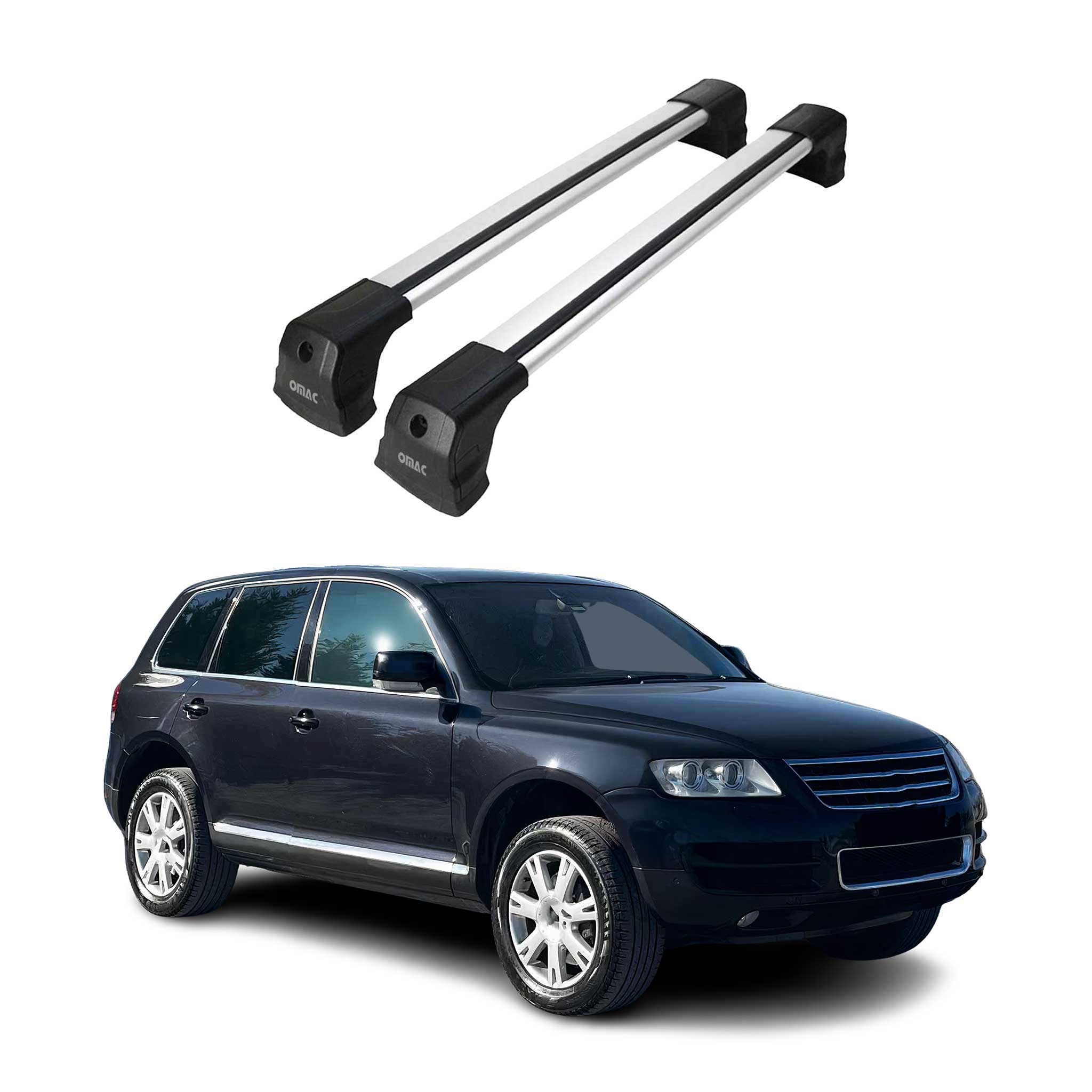 2004-2010 VW Touareg Roof Rack Cross Bars Silver