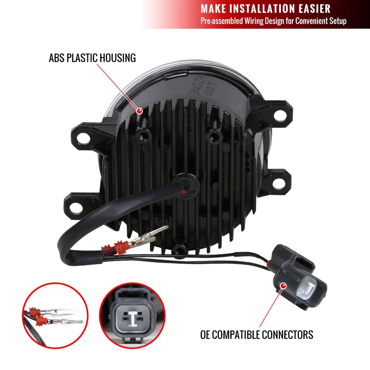 2006-2015 Toyota Lexus SMD LED Projector Fog Lights Kit Chrome/Clear Lens