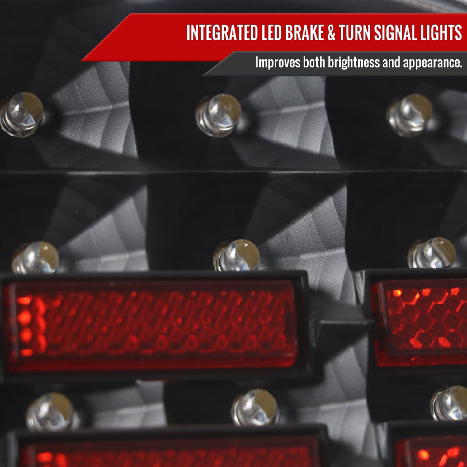 1997-2004 Chevy Corvette C5 LED Tail Lights Matte Black Housing/Clear Lens