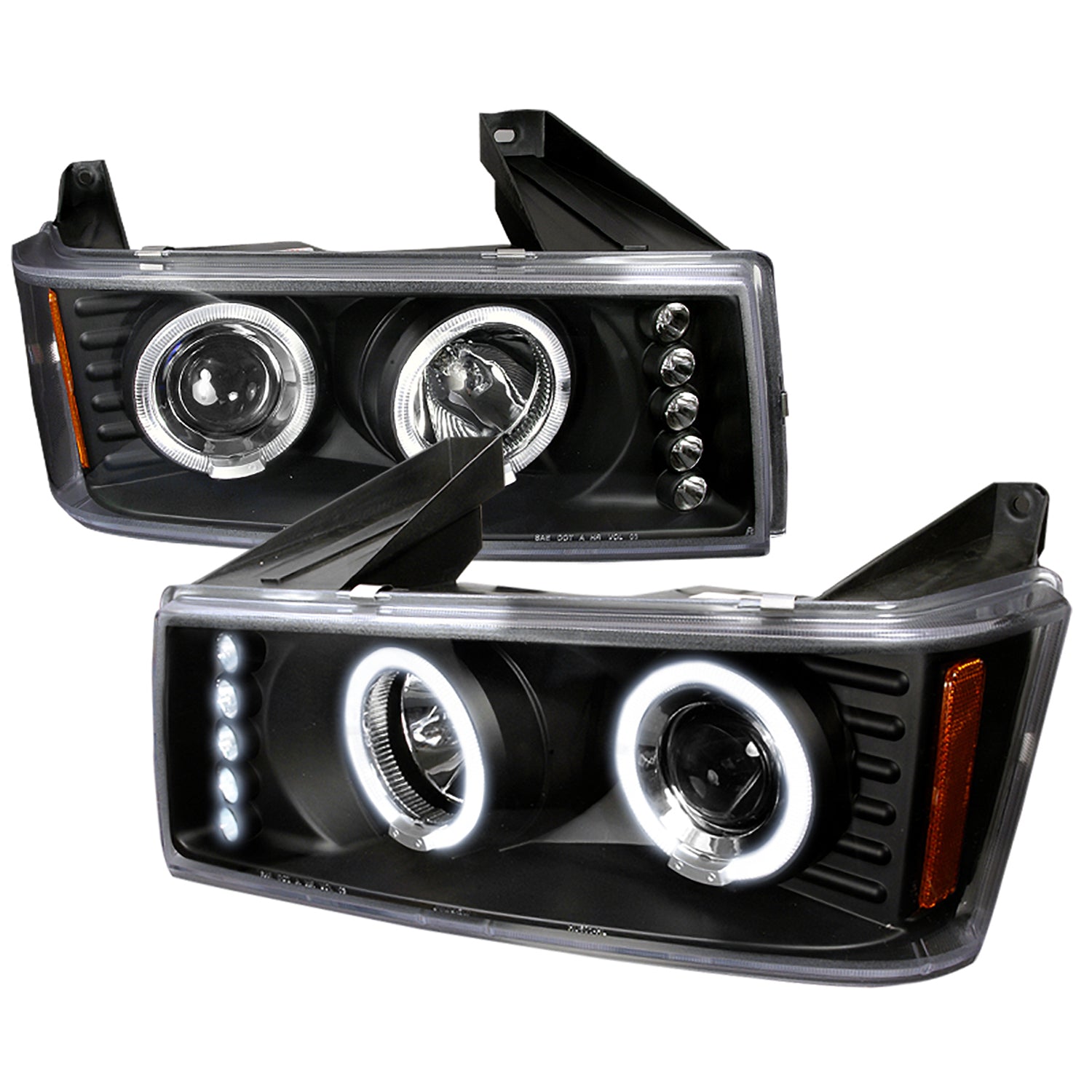 2004-2012 Chevy Colorado/ GMC Canyon Dual Halo Projector Headlights Matt Black