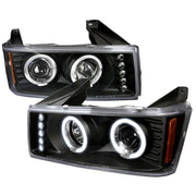 2004-2012 Chevy Colorado/ GMC Canyon Dual Halo Projector Headlights Matt Black