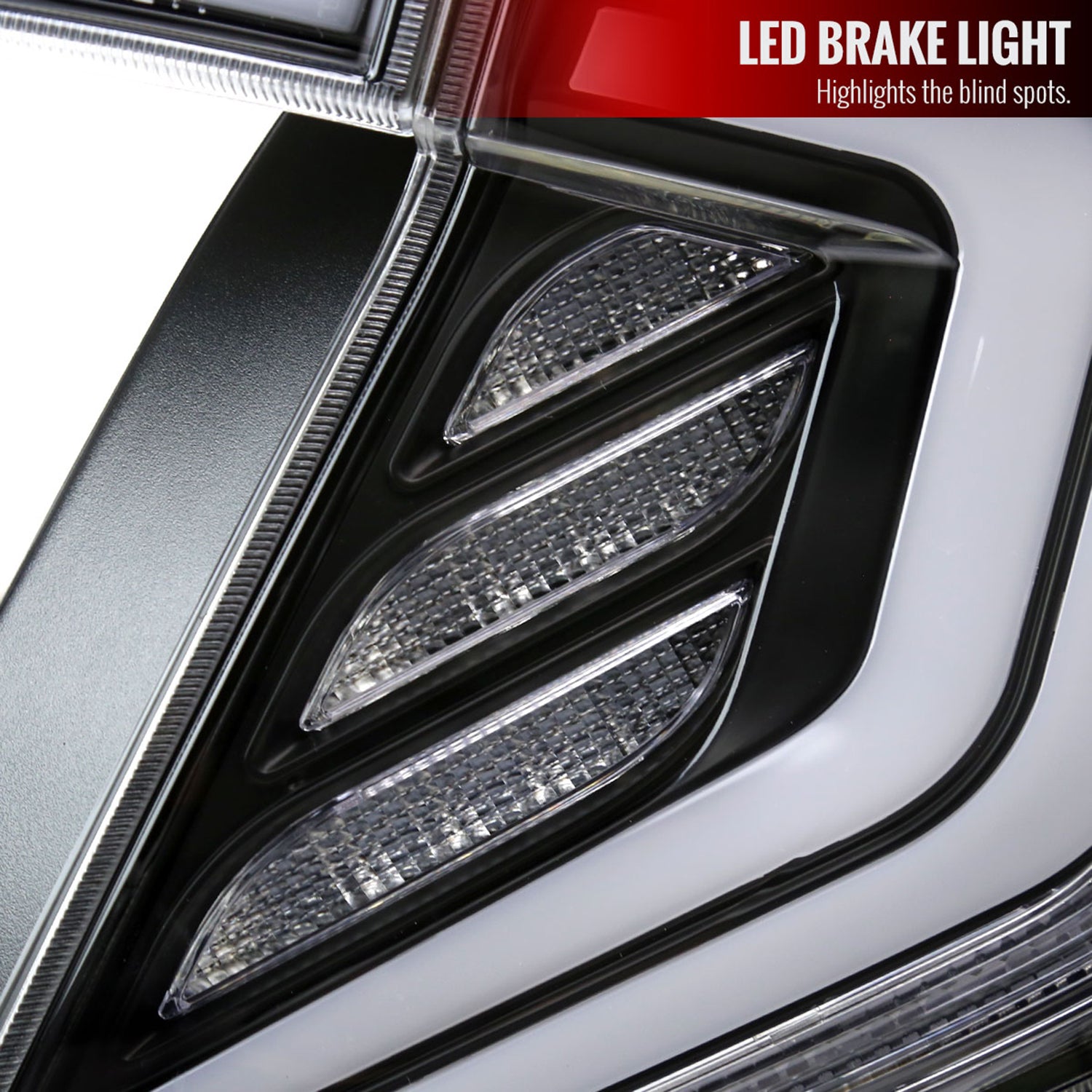 2016-2021 Honda Civic 4DR Sedan White LED Tail Lights Signal Lamps Matt Black