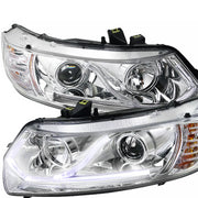 2006-2011 Honda Civic Coupe Projector Headlights LED Light Strips Chrome/Clear