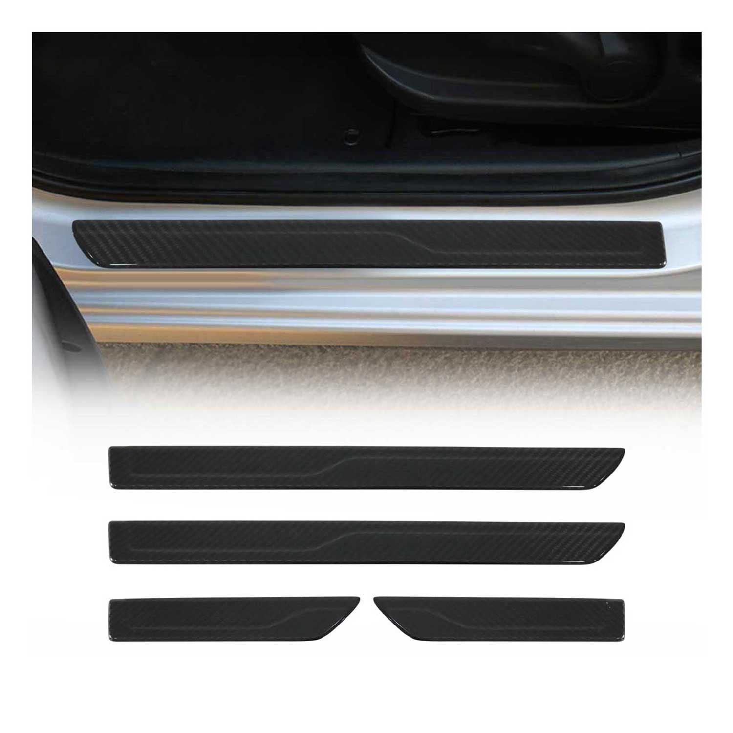 2021-2025 Hyundai Elantra Door Sill Scuff Plate Scratch Protector Carbon