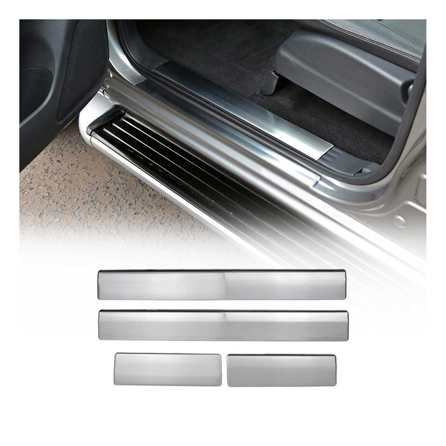 2005-2021 Nissan Frontier Door Sill Scuff Plate Scratch Protector Stainless Steel 4Pcs