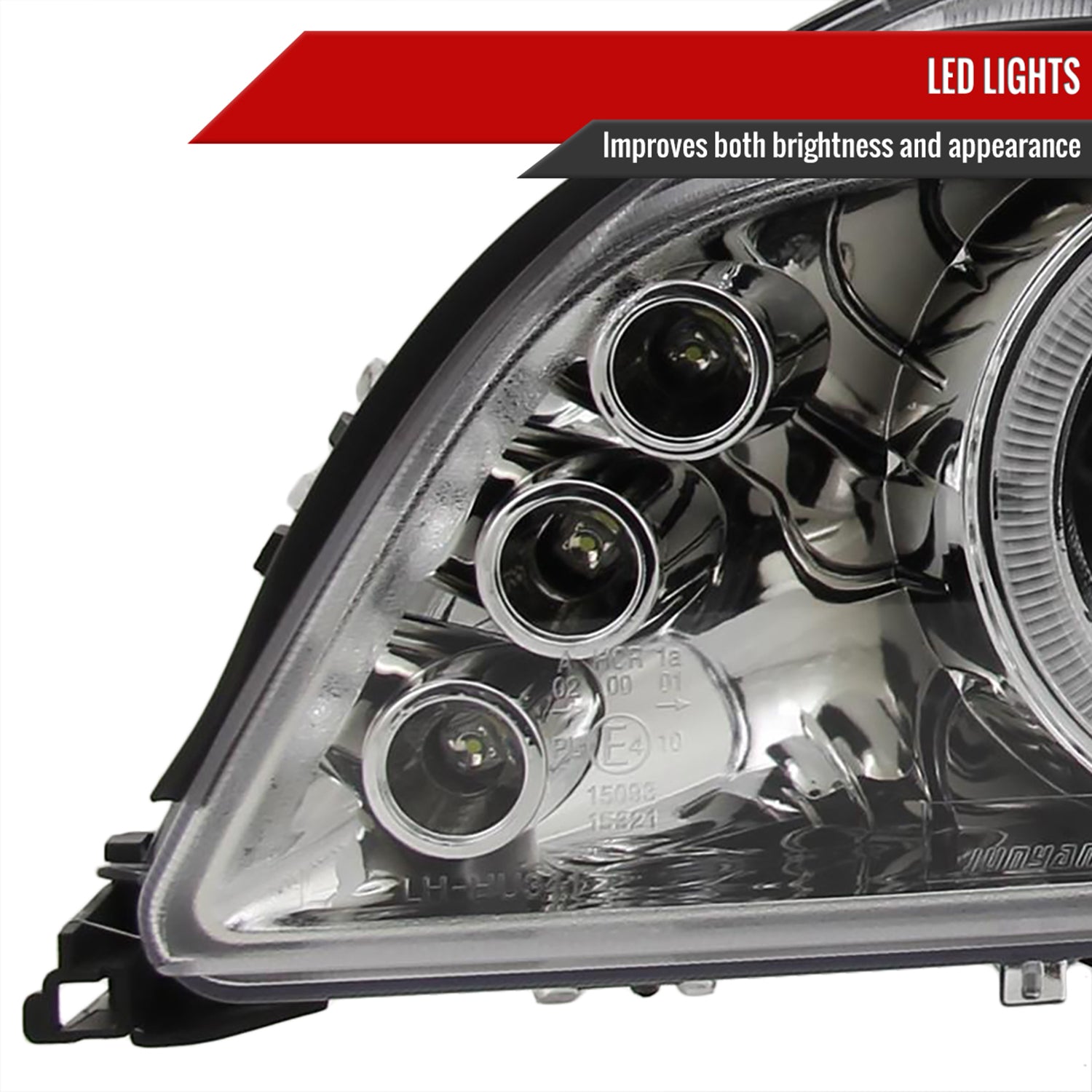 2001-2003 BMW E39 5 Series Dual Halo Headlights LED Signal Lights Chrome