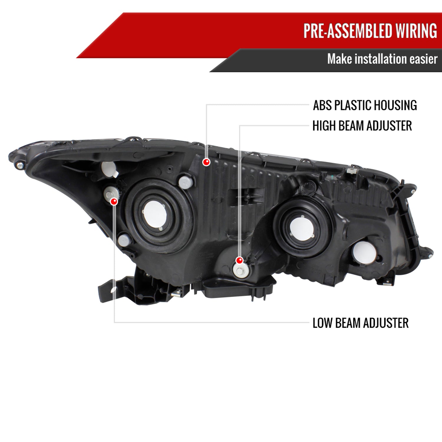 2008-2012 Honda Accord Sedan Factory Crystal Headlights Amber Reflector Black