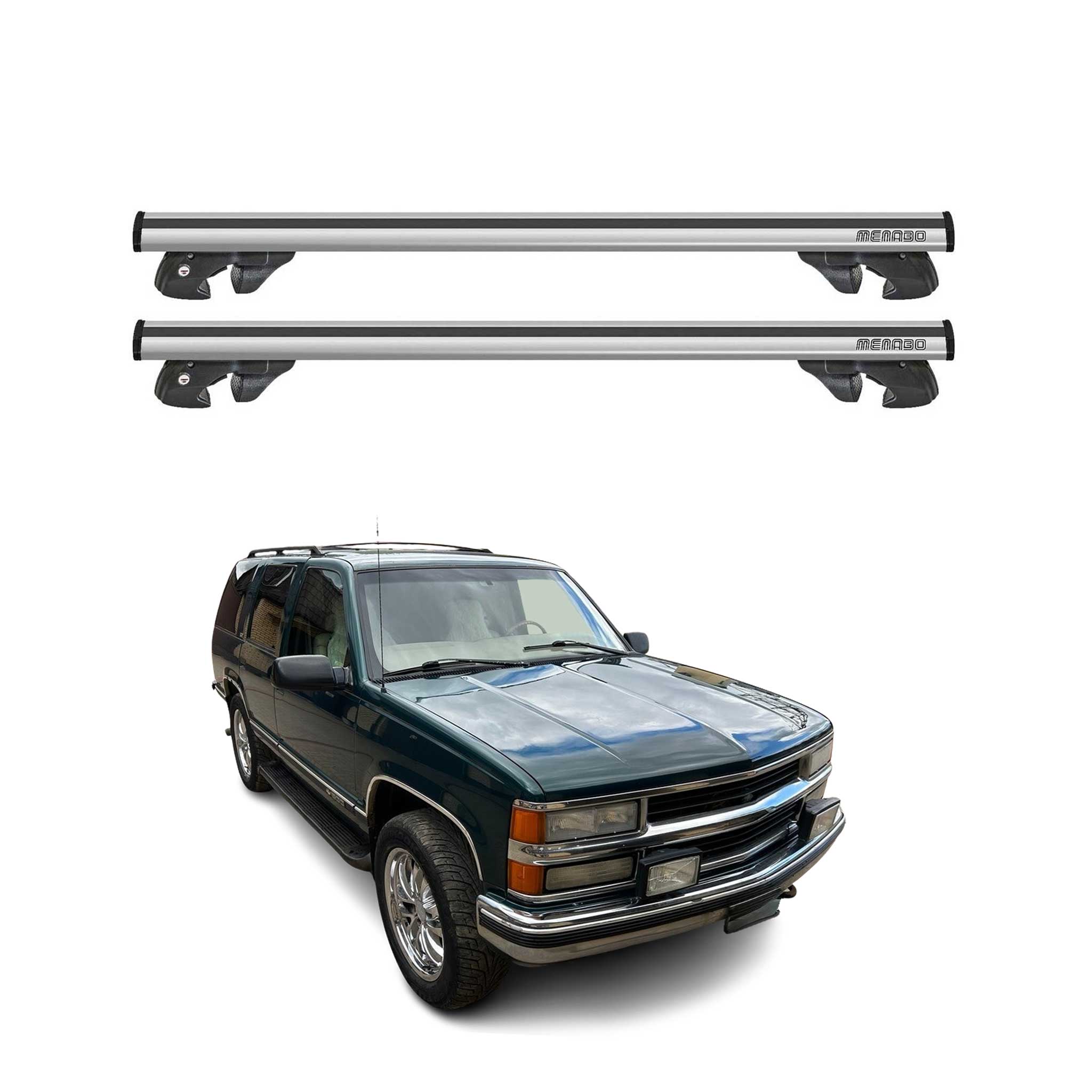 1995-2000 Chevrolet Tahoe Roof Rack Cross Bars Silver