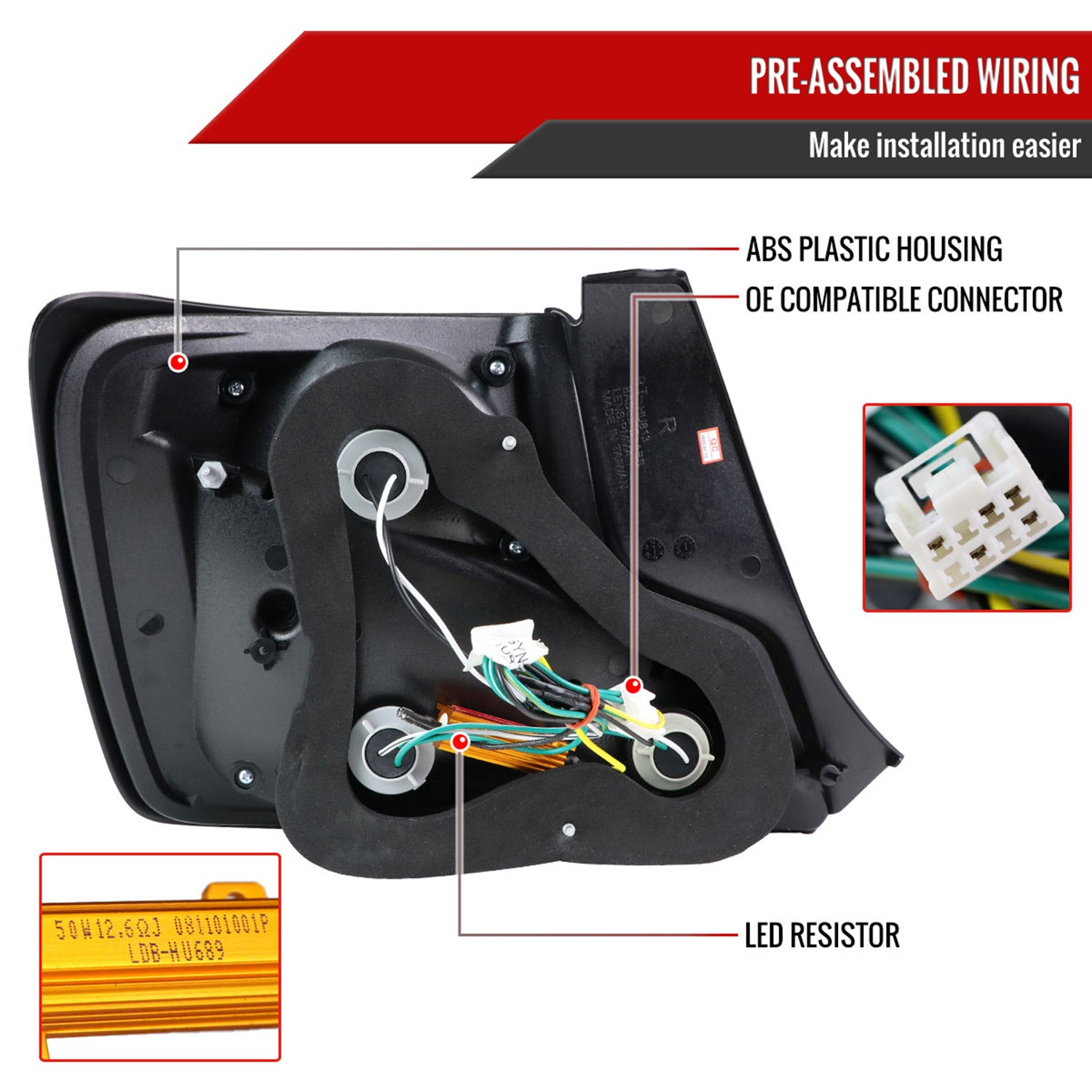 2011-2013 Scion tC LED Tail Lights Matte Black Housing/Clear Lens