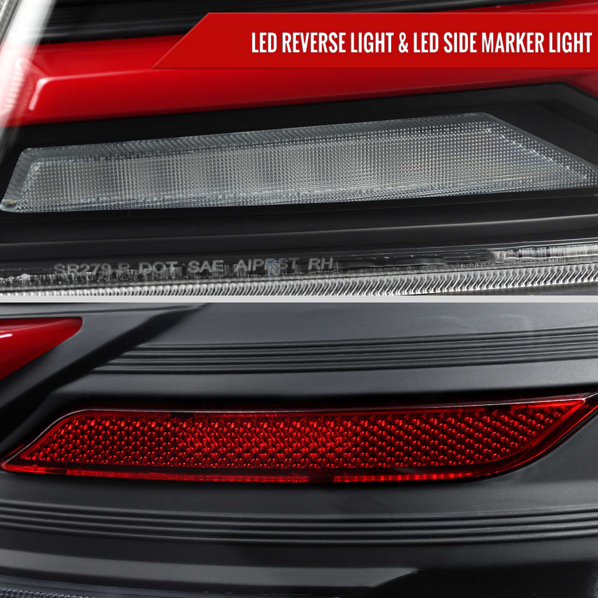 For Subaru WRX STi 015-2021 LED Tail Light Sequential Red Signal Matte Black Clear Brake Reverse Strip