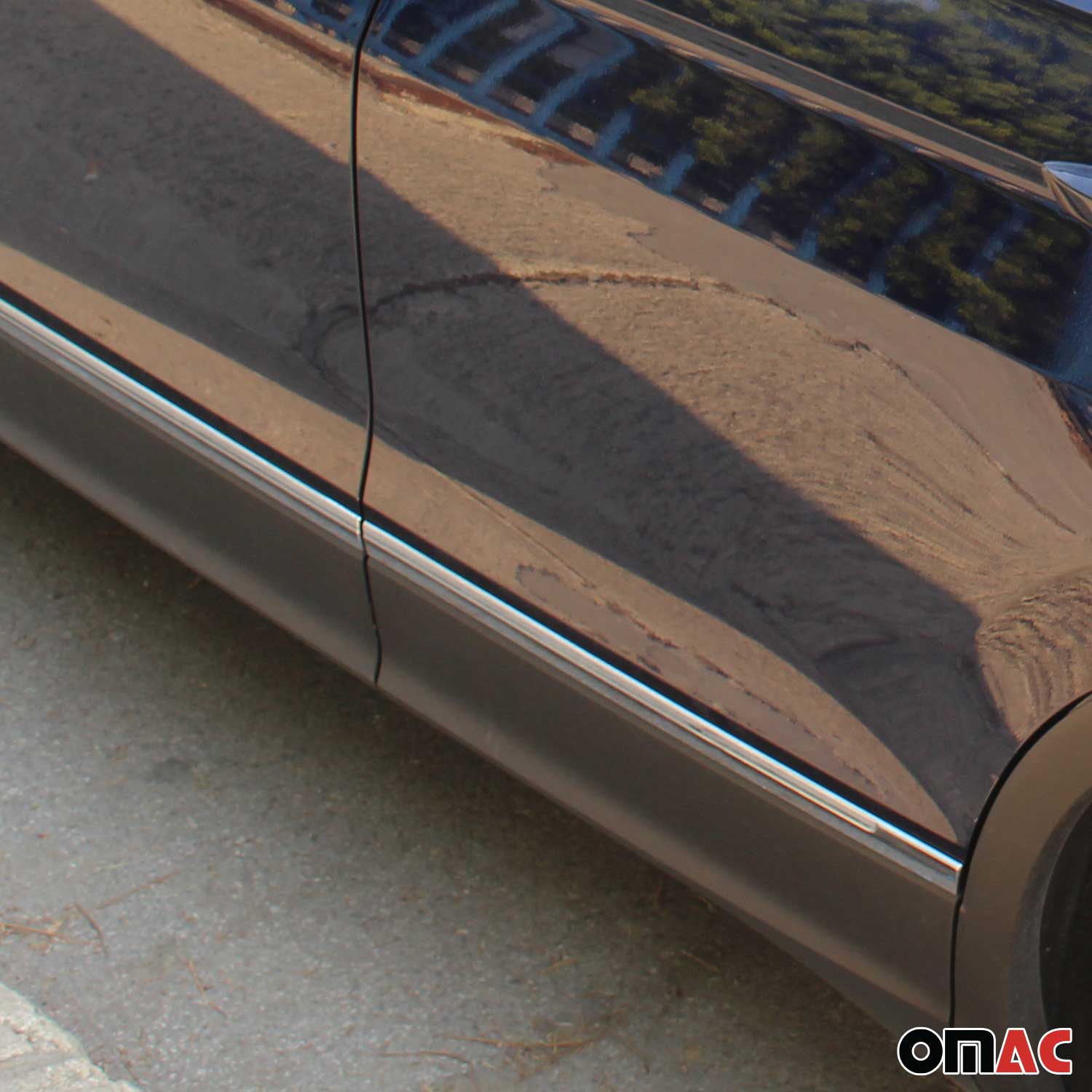 2018-2025 VW Tiguan Allspace Side Door Molding Trim Stainless Steel Silver 4x