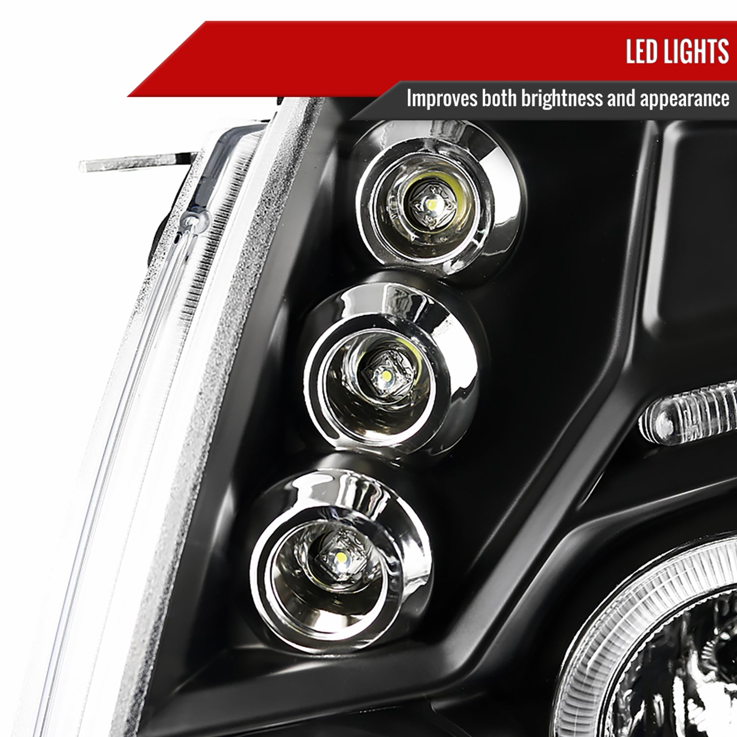 2005-2011 Toyota Tacoma Dual Halo Projector Headlights Matte Black/Clear Lens