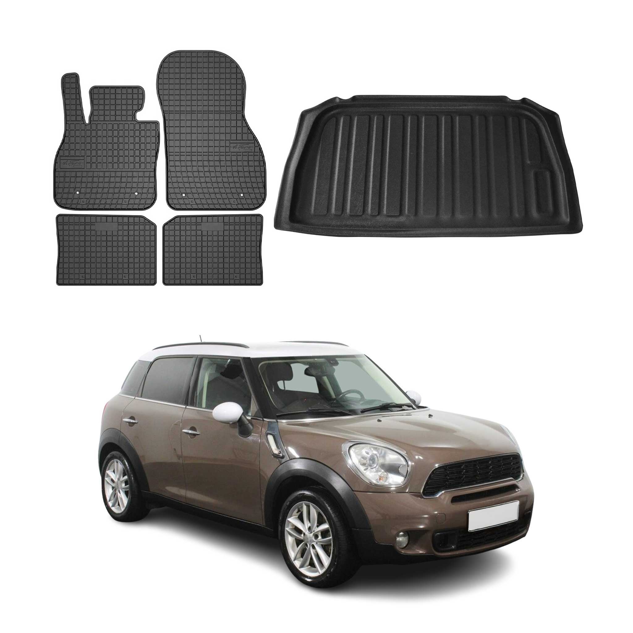 2011-2016 Mini Cooper Countryman R60 Floor Mats & Cargo Liner Full Set All Weather Black