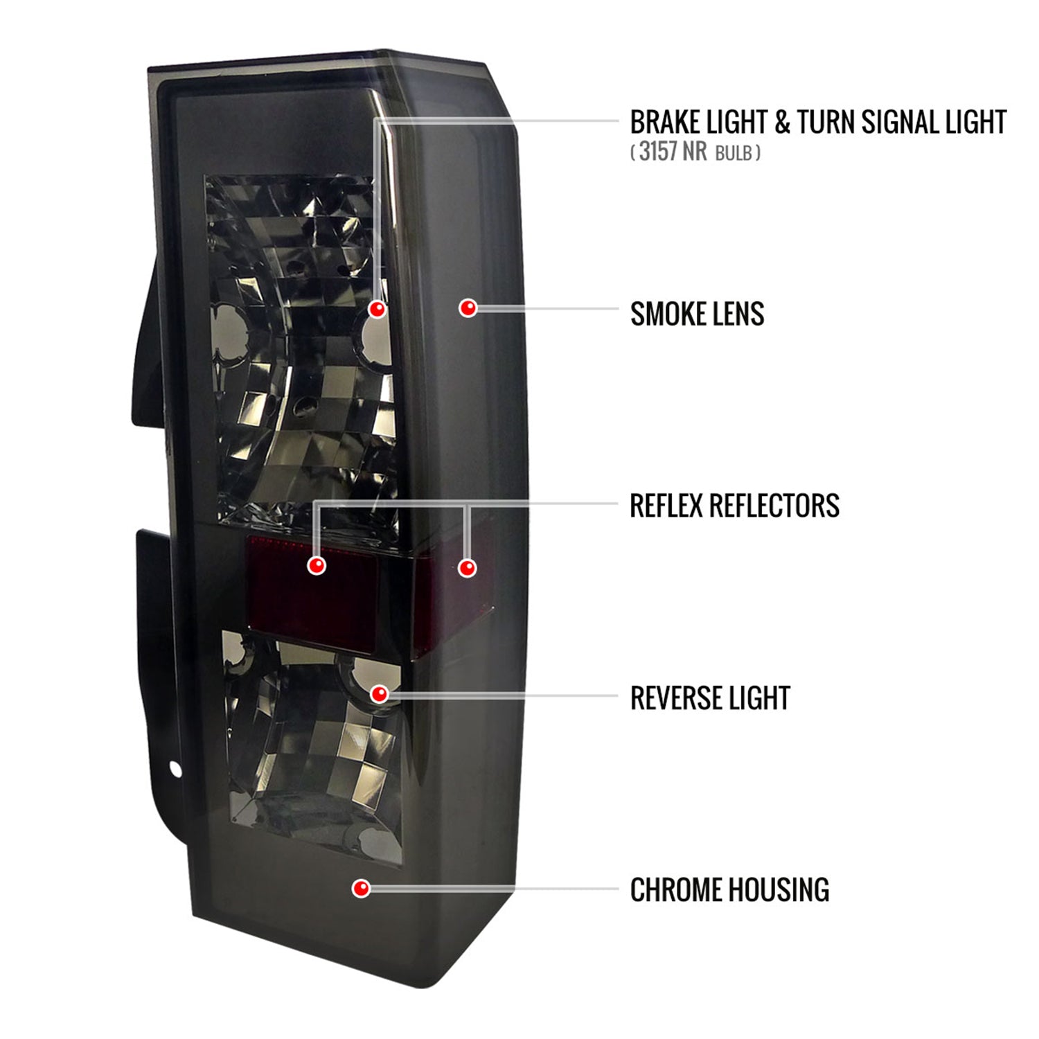 2005-2010 Hummer H3 Tail Lights Chrome Housing/Smoke Lens