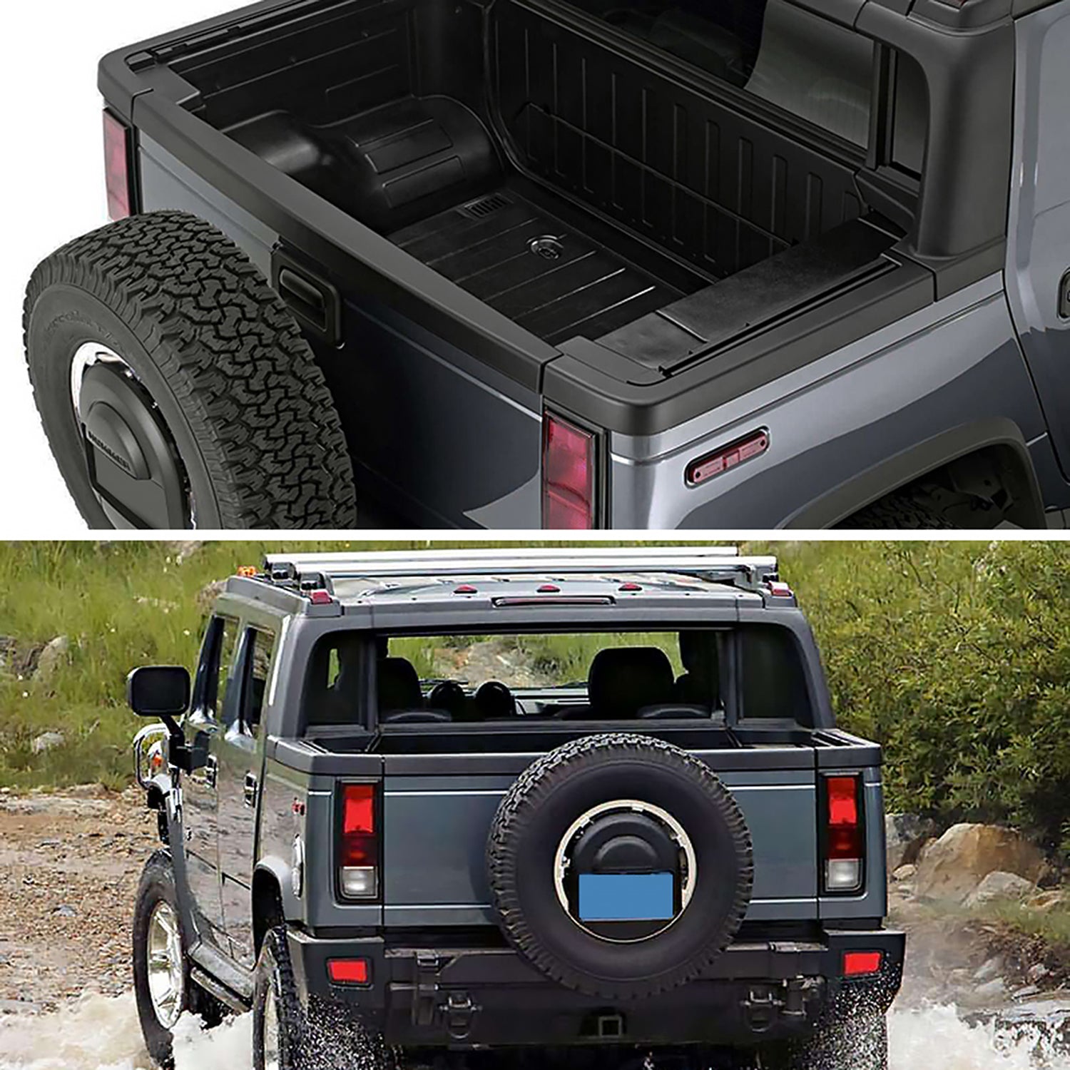 2005-2009 Hummer H2 Sport Utility Truck Black ABS Tailgate Cap Protector Cover