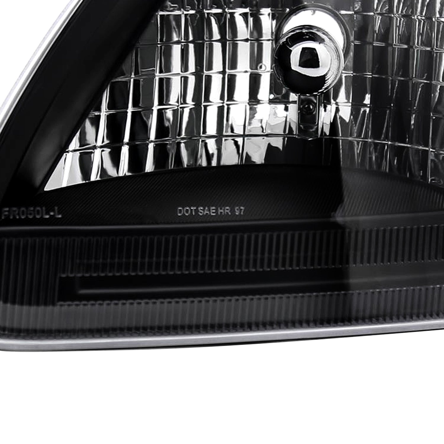 1997-2004 Ford F-150/Expedition Factory Crystal Headlights Matt Black/Clear