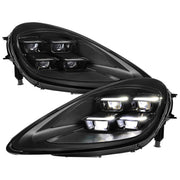 For Porsche Cayenne 2018-2023 Matrix LED Projector Headlights DRL Dynamic Black Clear Lens Glossy Accents