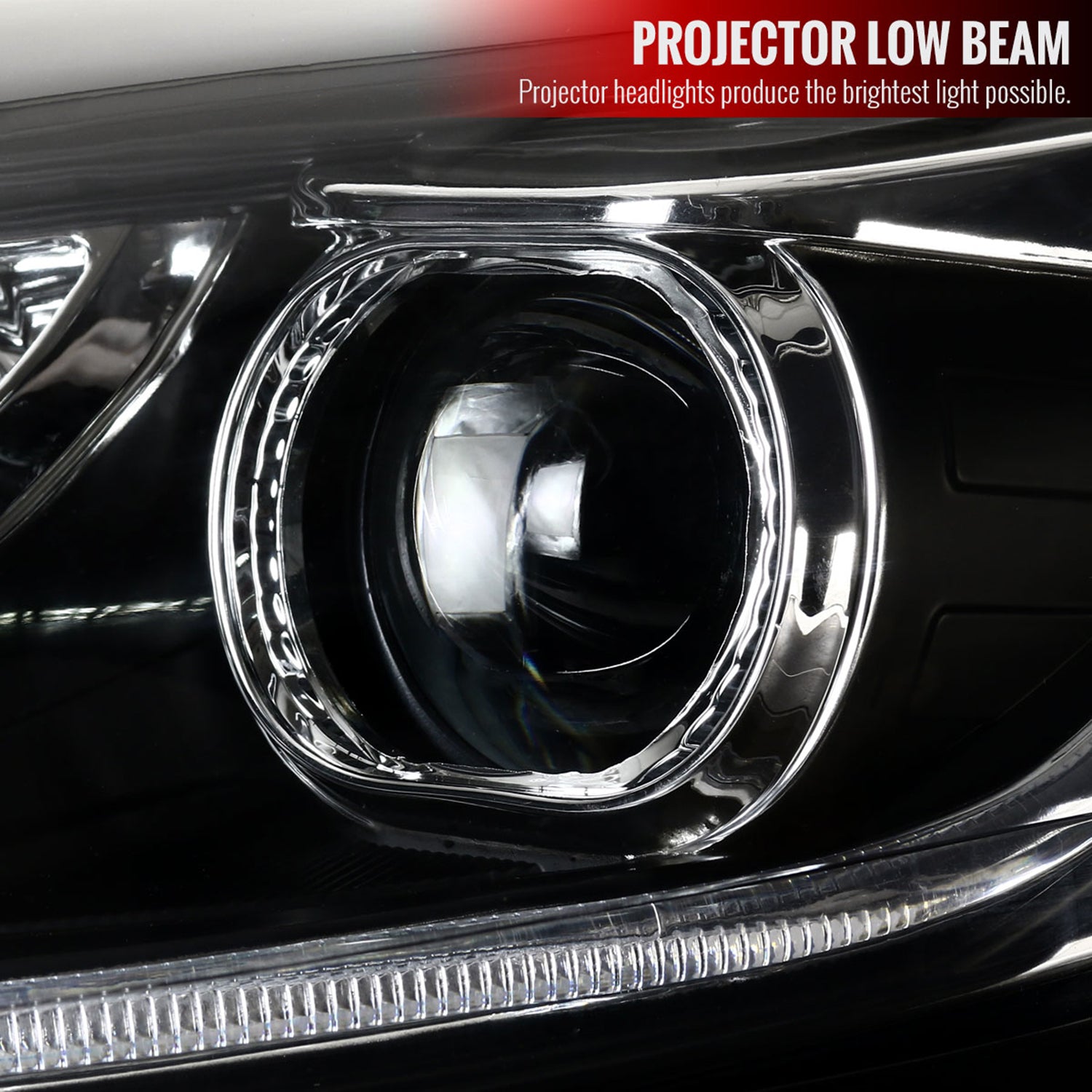 2012-2014 Ford Focus LED Bar Projector Headlights LED Turn Signal Lights Black