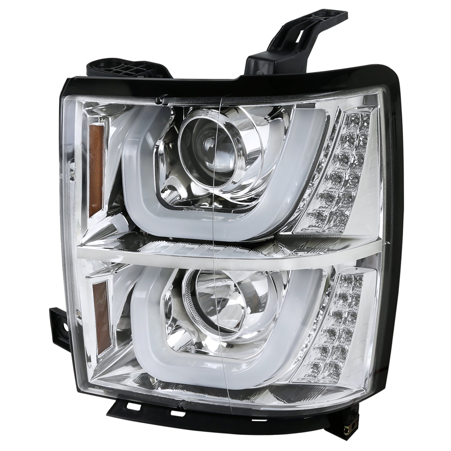 2014-2015 Chevy Silverado 1500 Dual LED U-Bar Headlights LED Signal Lights