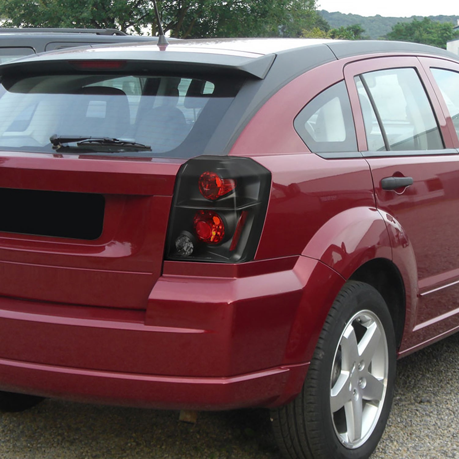 2007-2012 Dodge Caliber Tail Lights Matte Black Housing/Clear Lens