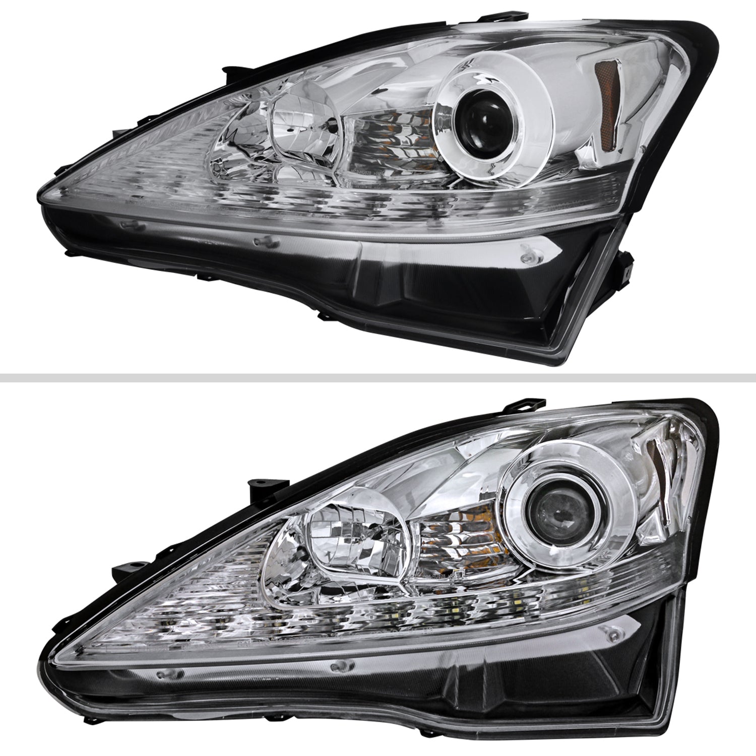 2006-2010 Lexus IS250/IS350 SMD LED Light Strip Projector Headlights Chrome
