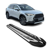 2022-2026 Toyota Corolla Cross Running Boards Side Steps Silver & Black