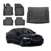 2019-2024 Volvo S60 Premium Floor Mats & Cargo Liner Full Set All Weather Heavy Duty Black