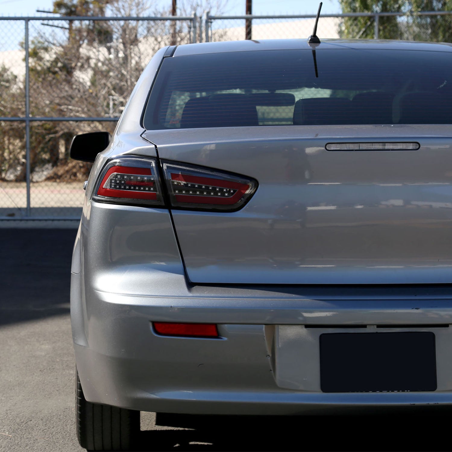 2008-2017 Mitsubishi Lancer / 08-2015 Lancer EVO X Red Bar LED Tail Lights Black