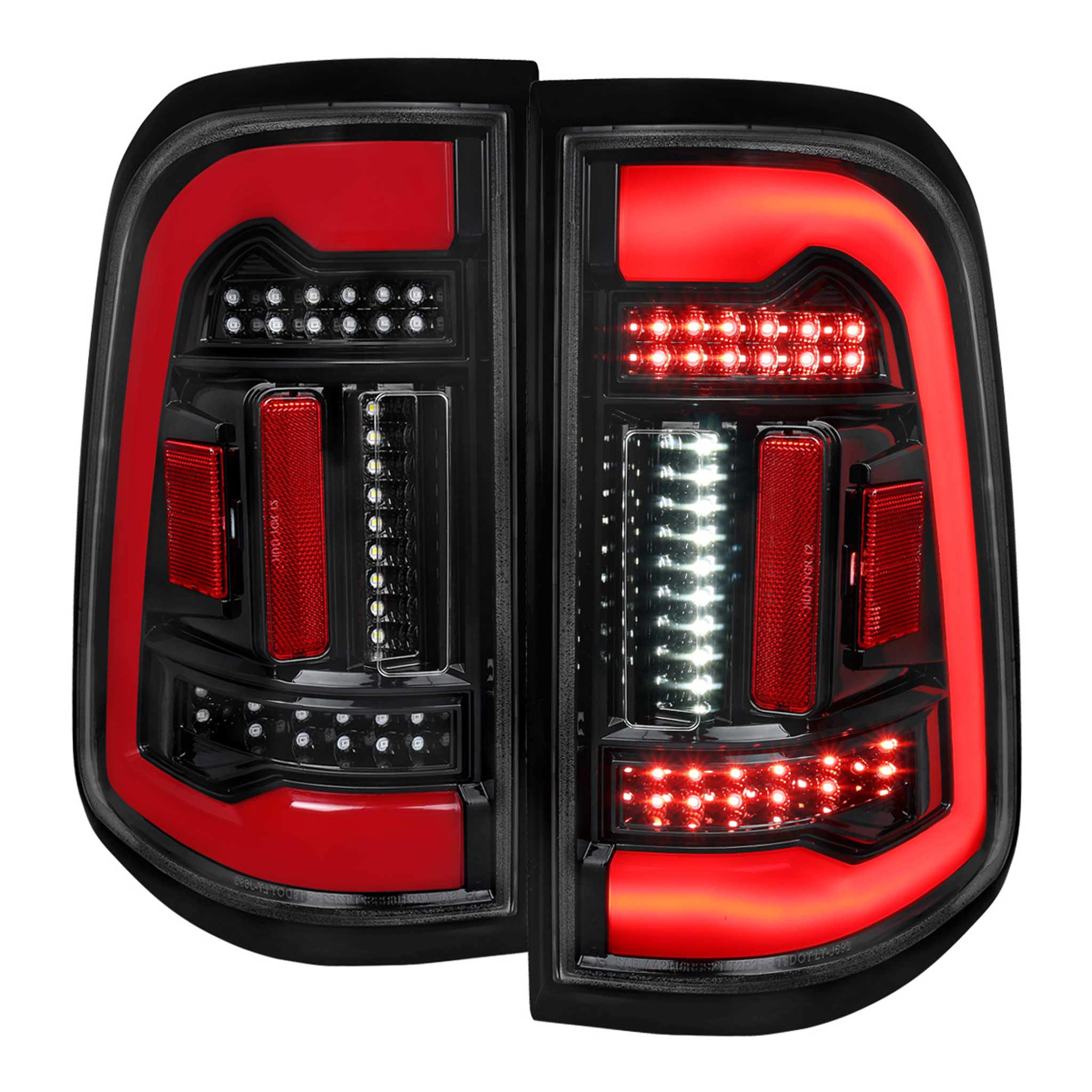 For Dodge RAM 2019-2024 White LED Bar Tail Lights Glossy Black Housing Clean Lens
