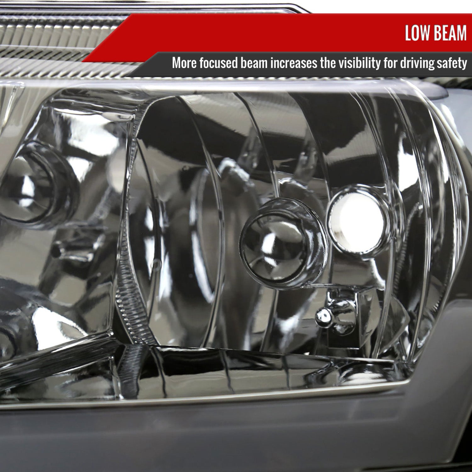 1999-2004 Jeep Grand Cherokee Factory Dual LED Bar Headlights Chrome/Smoke