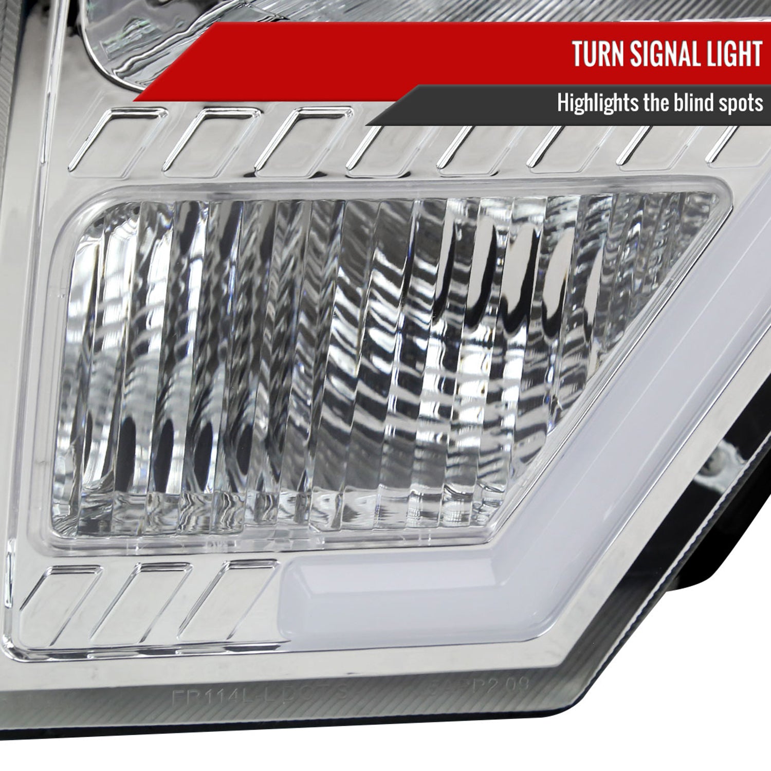 2009-2014 Ford F-150 LED Bar Factory Headlights Amber Reflectors Chrome