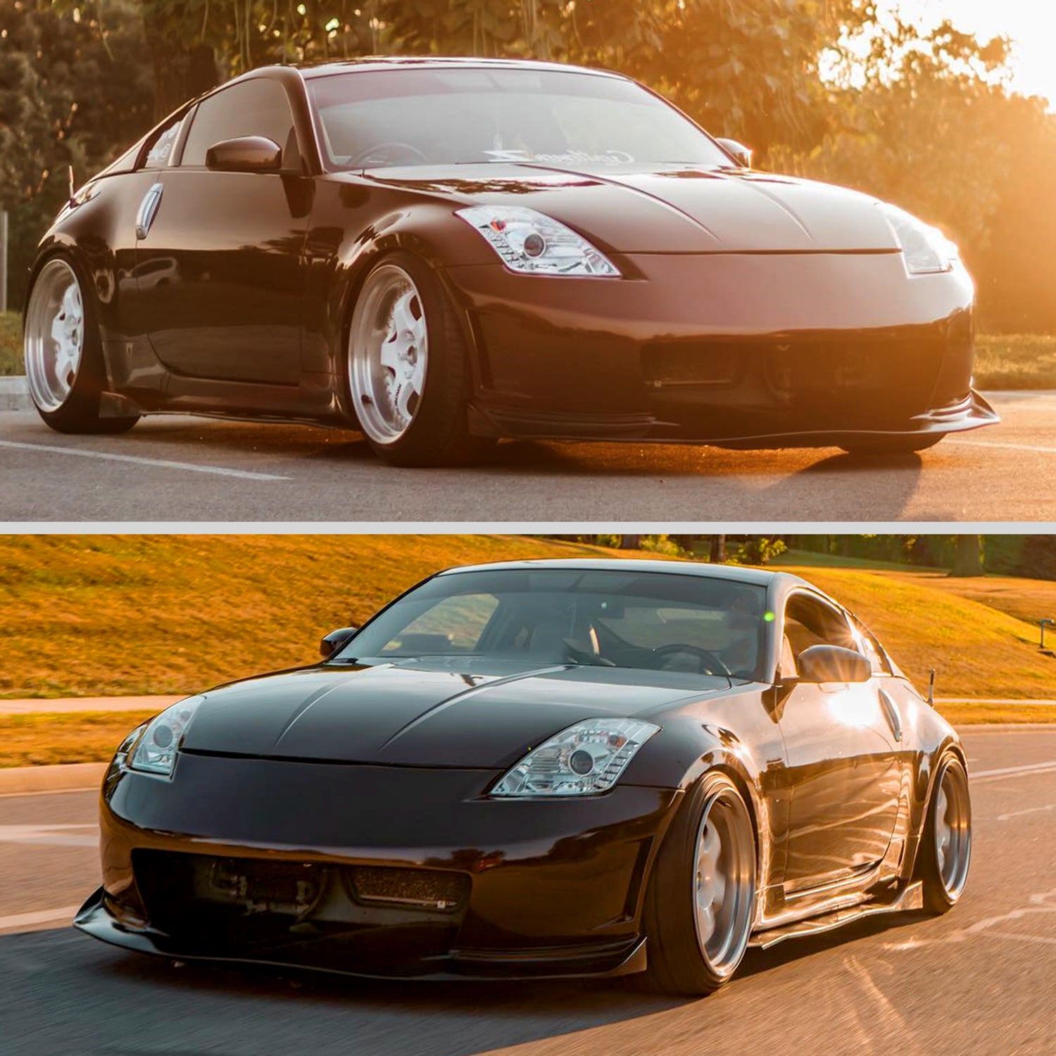 2003-2005 Nissan 350Z Projector Headlights w/ SMD LED Light Strip Chrome/Clear