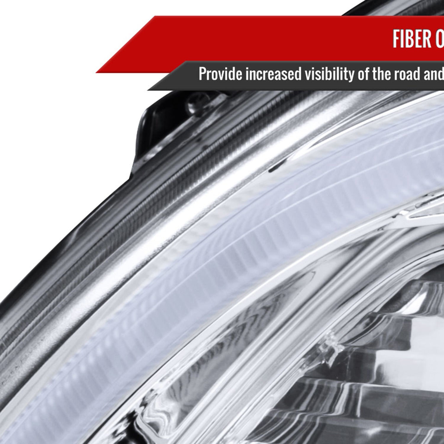 2007-2011 Honda CRV LED Bar Projector Headlights Chrome Housing/Clear Lens