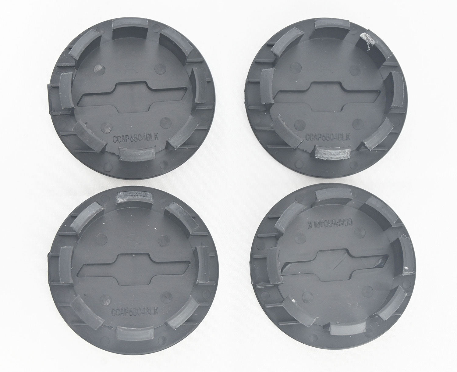 2013-2024 Chevrolet Malibu Licensed Wheel Cap Emblem Set Gloss Black 4Pcs ABS Plastic