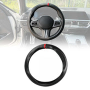 14.5-15.5’’ Steering Wheel Cover Red Stripe Leather Anti-slip Breathable