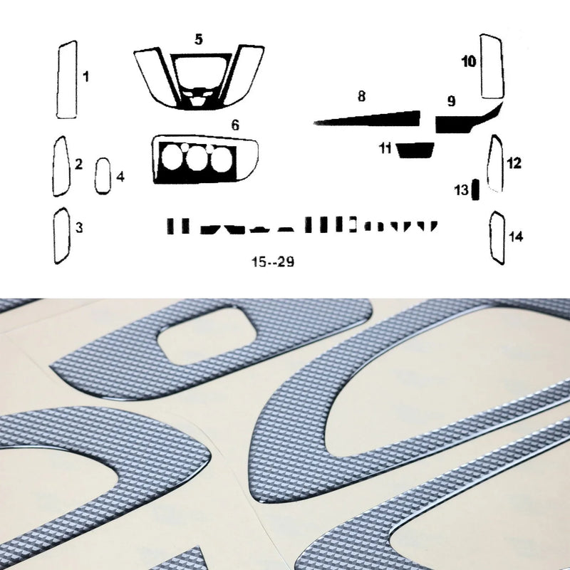 2015-2020 Ford Transit Carbon Look Dashboard Console Trim Kit 29 Pcs