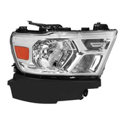 For Dodge RAM 1500 2019-2024 Factory Style Crystal Headlight Passenger Side Only Chrome Housing Clear Lens
