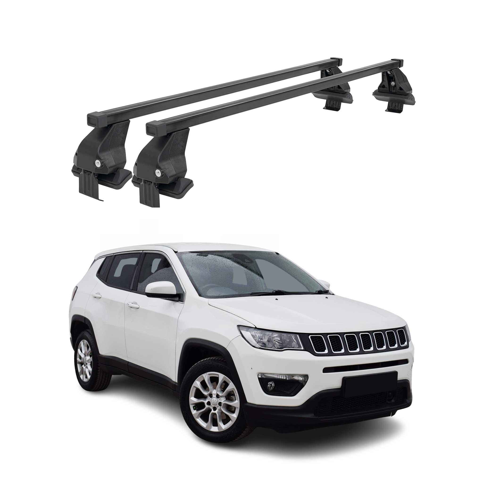 2017-2026 Jeep Compass Roof Rack Cross Bars Black