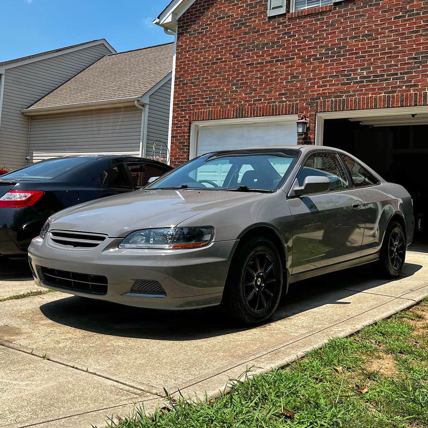 1998-2002 Honda Accord Factory Crystal Headlights Amber Reflector Matt Black
