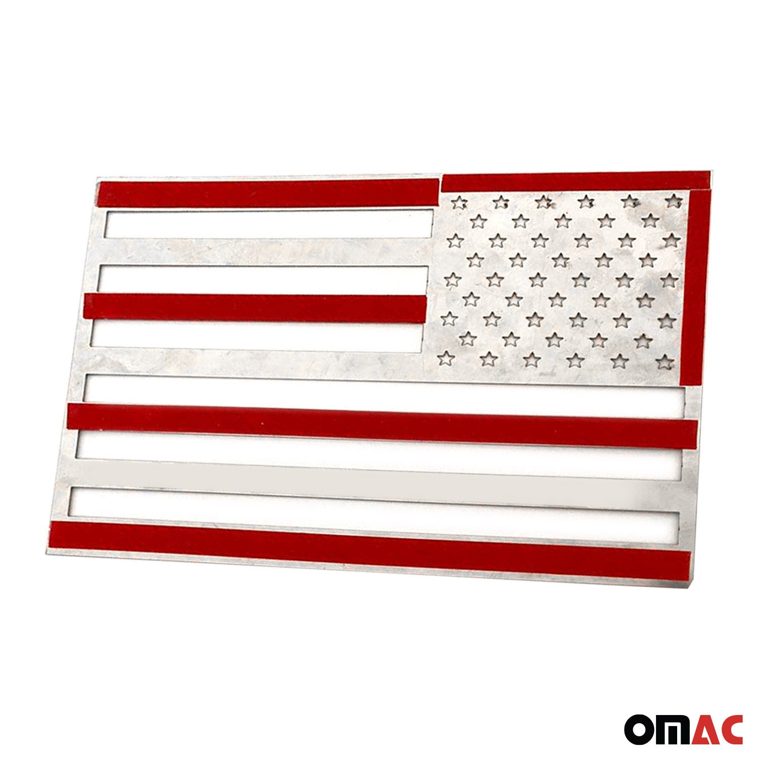 US American Flag 4 Pack Brushed Chrome Decal Car Sticker Emblem Stainless Steel