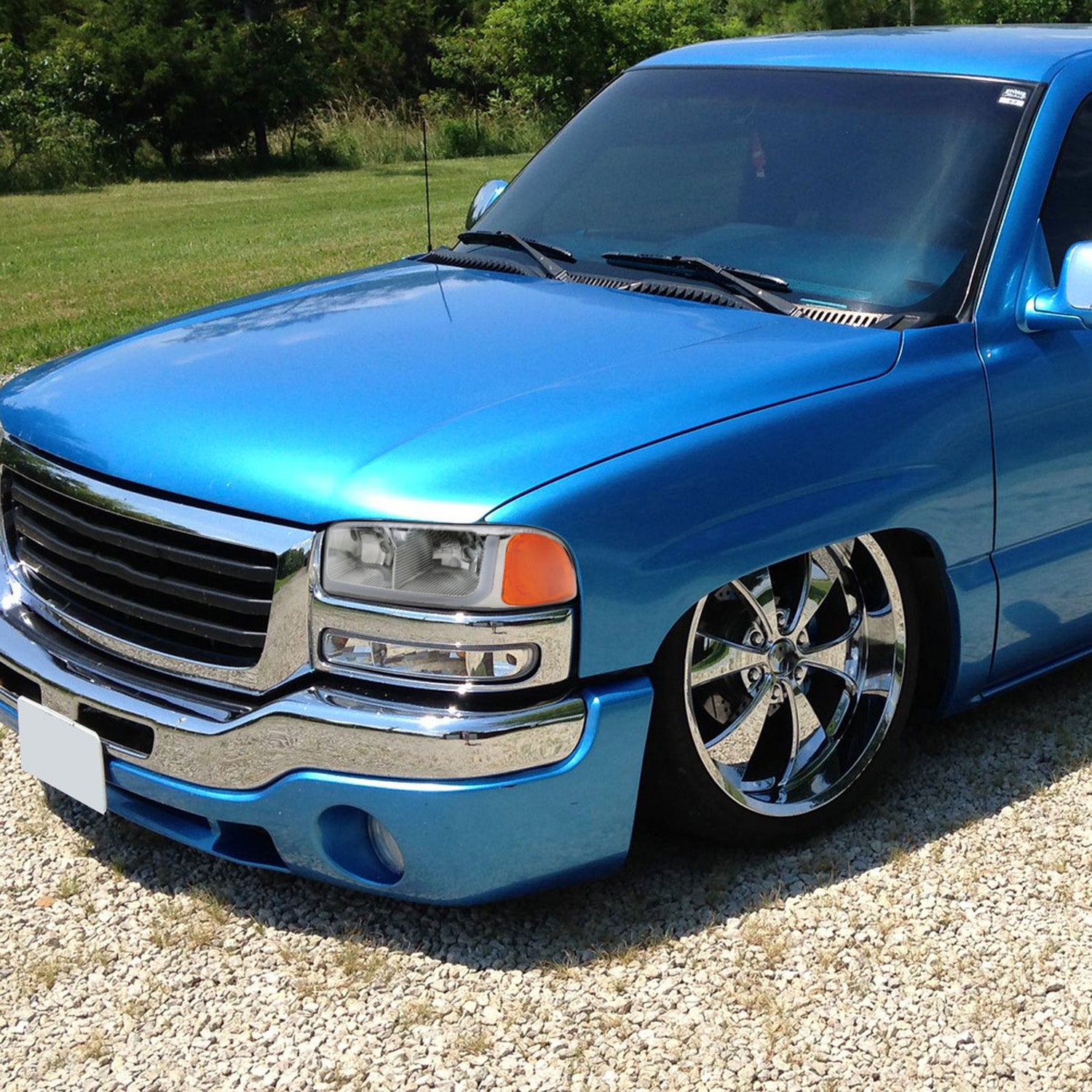 1999-2006 GMC Sierra/ 00-2006 Yukon/Yukon XL LED Tube Factory Headlights Chrome