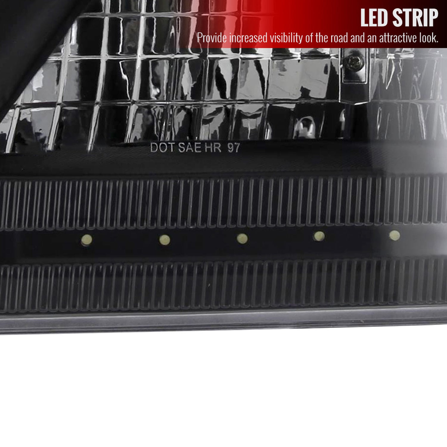 1997-2004 Ford F-150/Expedition Factory Headlights SMD LED Light Strip Black