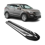 2013-2018 Hyundai Santa Fe Running Boards Side Steps Silver & Black