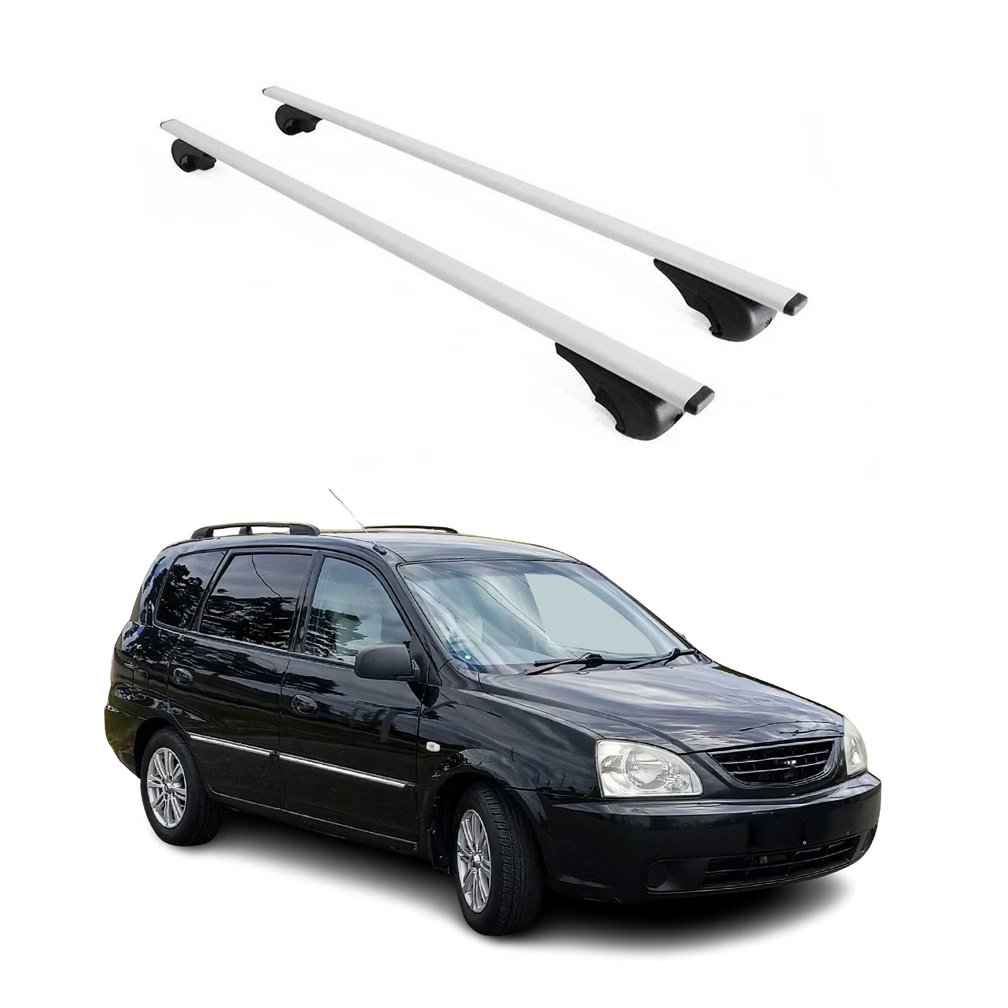 2007-2010 Kia Rondo Roof Rack Cross Bars Silver