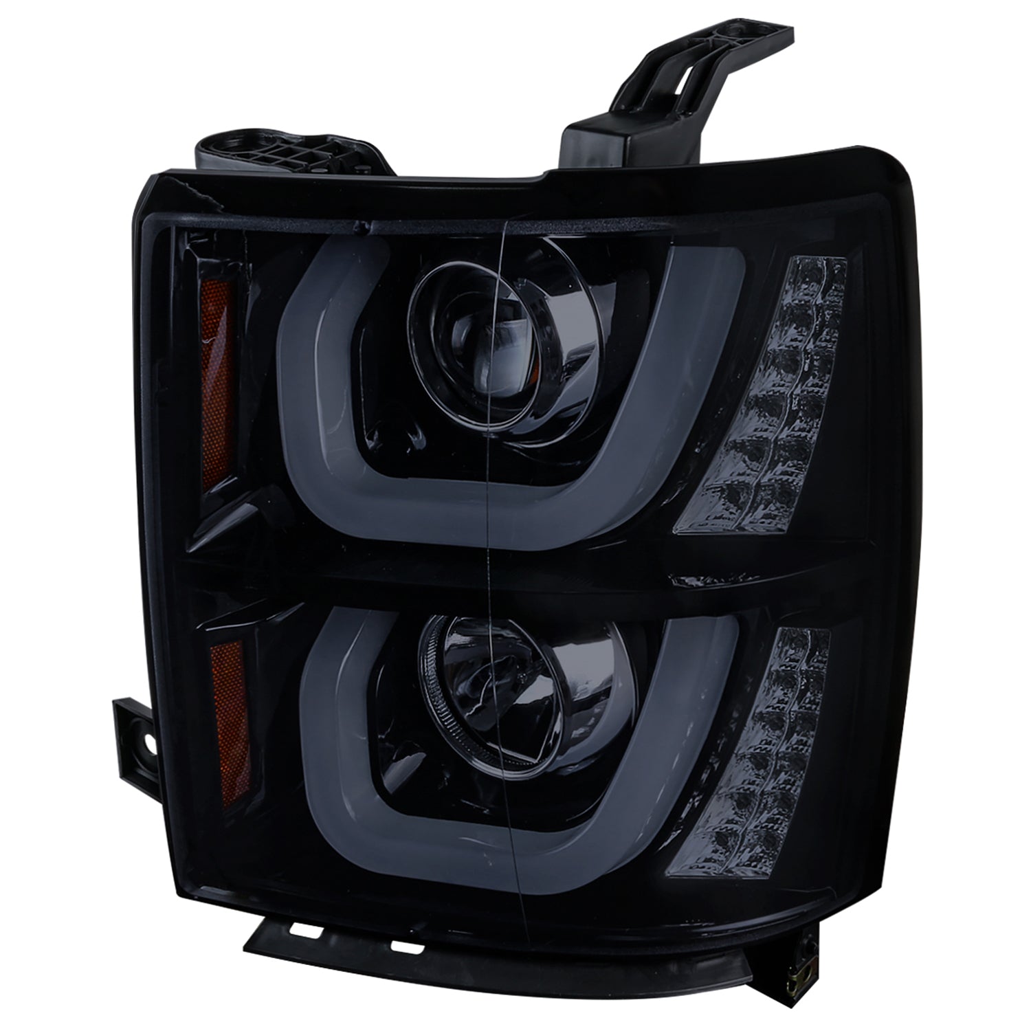 2014-2015 Chevy Silverado 1500 LED U-Bar Headlights LED Signal Lights Smoke