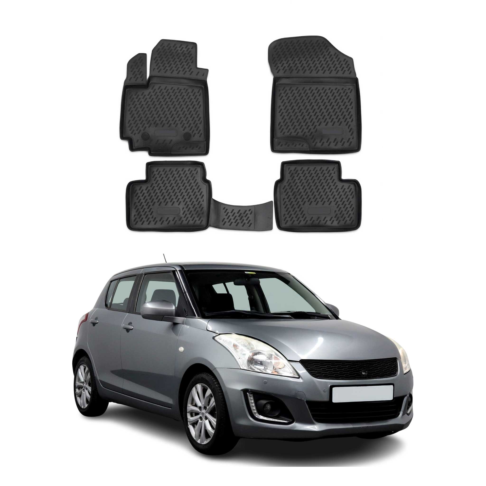 2010-2017 Suzuki Swift Floor Mats Liners Full Set All Weather Black ...
